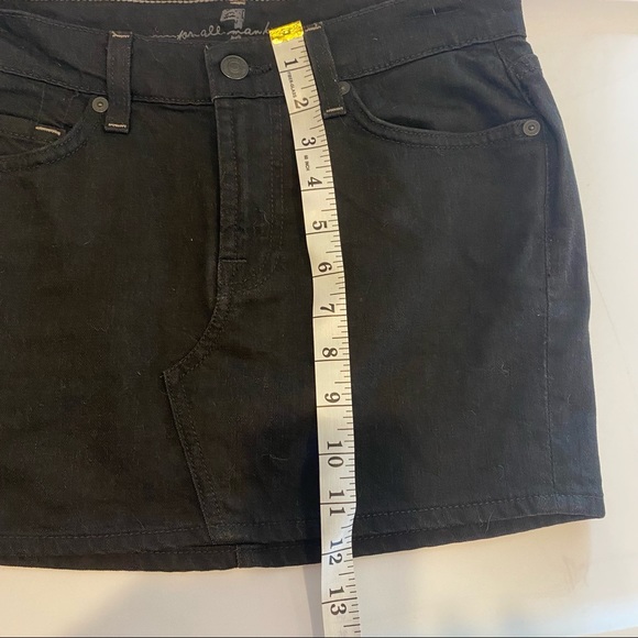 7 FOR ALL MANKIND Black Denim Mini Skirt 00s Size 25 - Picture 8 of 10